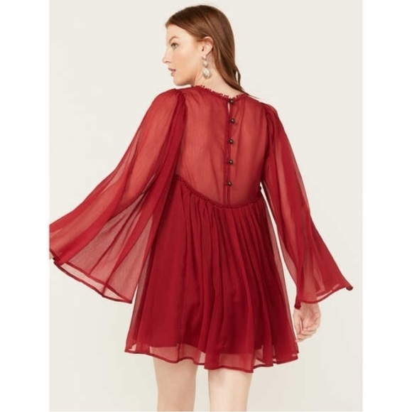 Free People Sunshine Of Love Mini Dress in Blended Berry Wine NWT Size Small - Picture 9 of 17